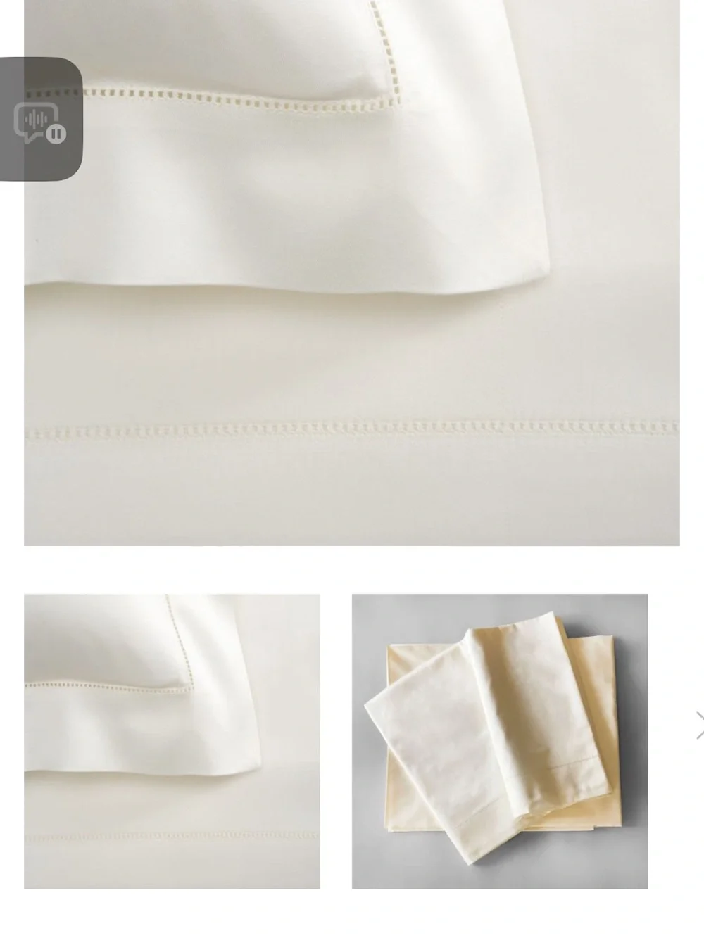 ANICHINI Elegant Hemstitch Ivory DUVET cover king
